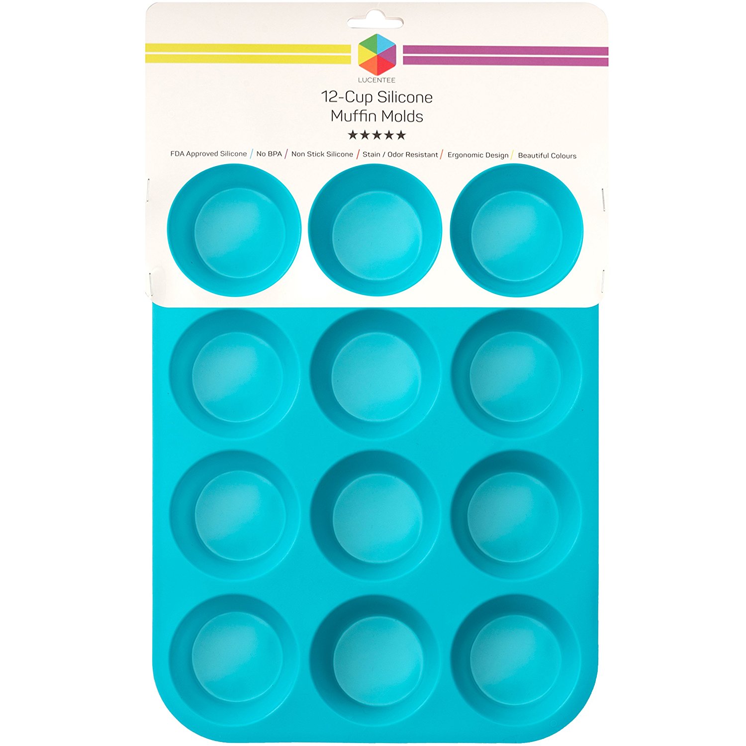 Lucentee large muffin pans top non stick bakeware for muffins cakes