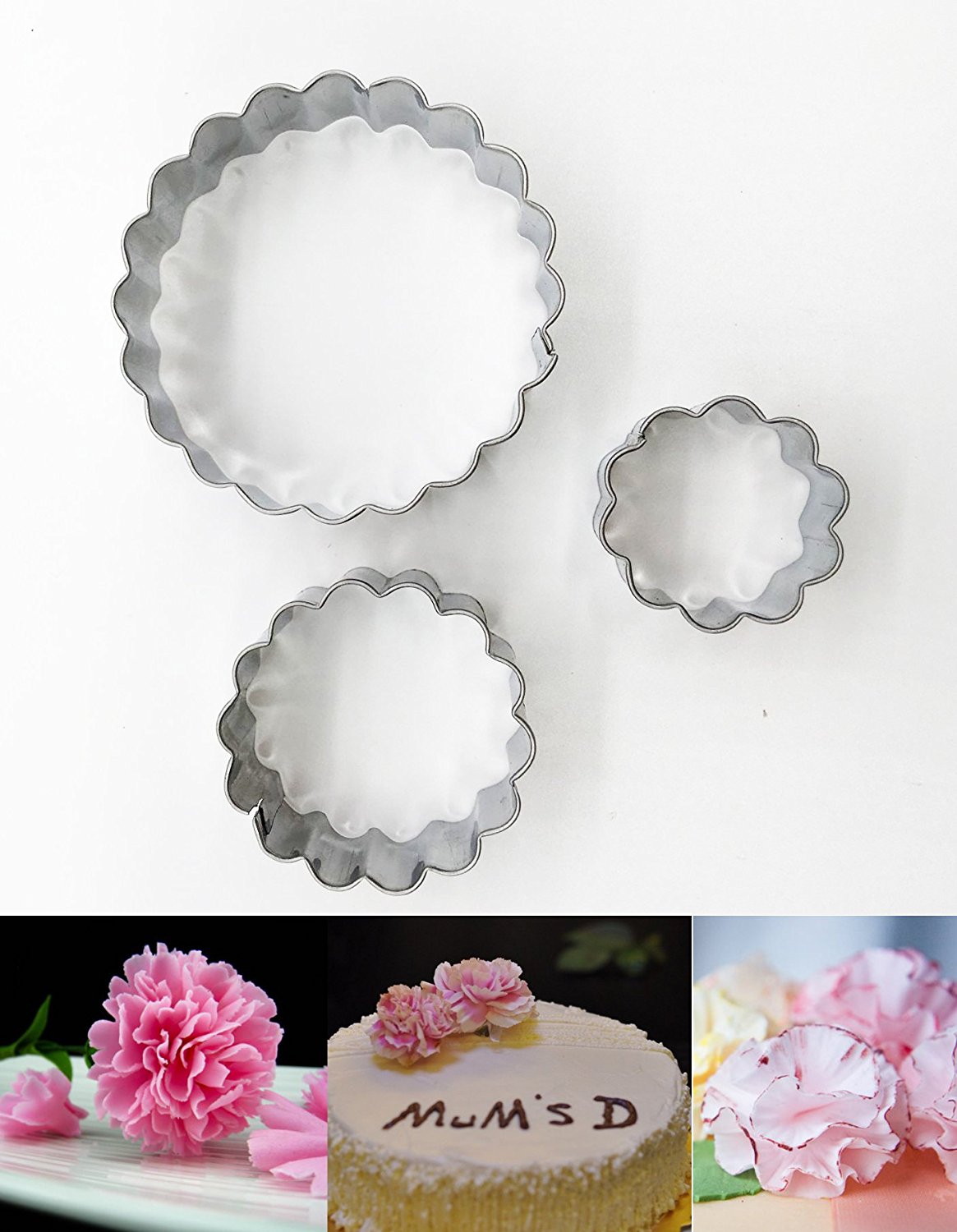 Kootips Pcs Set Of Hibiscus Flower Cutter Decor Fondant Cake Cutters For Stainless Steel