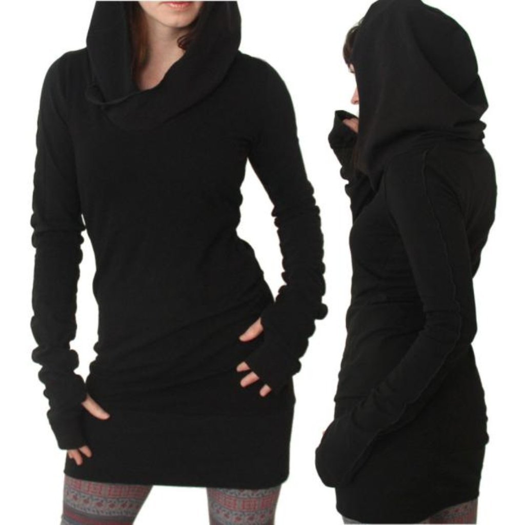 AIMTOPPY Women Autumn Long Sleeve Pure Color Hooded Hoodies Slim Fit ...