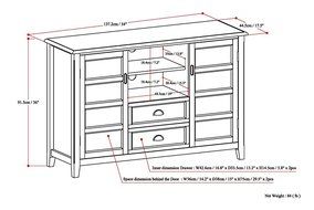 Simpli Home Burlington TV Media Stand for TVs up to 60&quot;, Espresso Brown N7