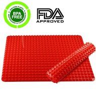 Silicone Baking Mat,IHOVEN Non-slip Pyramid Square Design Mat Cooks Pot Holders Trivet Flexible Durable Modern...