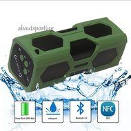 NP4U Portable Waterproof Stereo Wireless Bluetooth 3600mAh Power Bank OUTDOOR SPEAKER GREEN