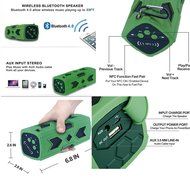 NP4U Portable Waterproof Stereo Wireless Bluetooth 3600mAh Power Bank OUTDOOR SPEAKER GREEN N2