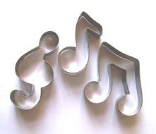 LAWMAN 3x Music Notes Signs Fondant Pastry Baking Cookie Cutter Set