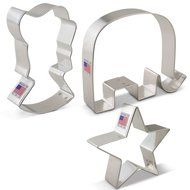 Republican Cookie Cutter Set - 3 Piece - Donald Trump, GOP Elephant and Star - Ann Clark - Tin Plated Steel