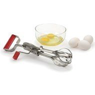 RSVP Endurance Stainless Steel Vintage Style Hand Crank Egg Beater with Red Handle