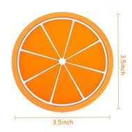 Ieasycan 6pcs Fruit Shape Silicone Coasters Round Silicone Mats for Cup Mat Pad Placemat Modern Kitchen Accessories... N2