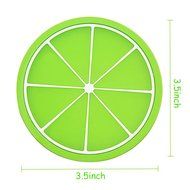 Ieasycan 6pcs Fruit Shape Silicone Coasters Round Silicone Mats for Cup Mat Pad Placemat Modern Kitchen Accessories... N4