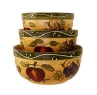 KITCHEN BOWLS, MIXING BOWLS TUSCANY FRUIT DECOR