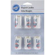 Wilton W9326 Candles and Cake Decorations, 1.6-Inch, Light Beer, 6-Pack