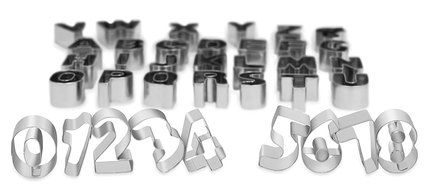 Internet&rsquo;s Best Full Alphabet and Numbers Cookie Cutter Set in Tin Box | 35 Piece Capital Letters Cutter Molds...