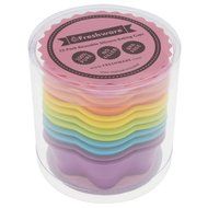 Freshware CB-305RB 12-Pack Silicone Flower Reusable Cupcake and Muffin Baking Cup, Black and Red Colors N6