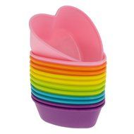 Freshware CB-305RB 12-Pack Silicone Flower Reusable Cupcake and Muffin Baking Cup, Black and Red Colors N7