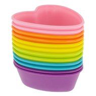 Freshware CB-305RB 12-Pack Silicone Flower Reusable Cupcake and Muffin Baking Cup, Black and Red Colors N8