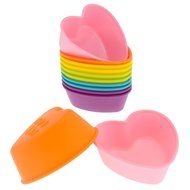 Freshware CB-305RB 12-Pack Silicone Flower Reusable Cupcake and Muffin Baking Cup, Black and Red Colors N9