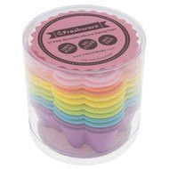Freshware CB-305RB 12-Pack Silicone Flower Reusable Cupcake and Muffin Baking Cup, Black and Red Colors N14