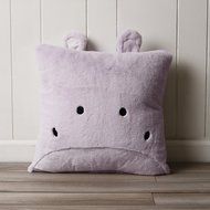 Best Home Fashion Rabbit Faux Fur Animal Pillow Cover (Set of 2), 18&quot; x 18&quot;, Pink N18
