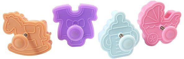 Silikomart Mini Cookie Cutters with Spring Ejection Feature, Set of 4, Assorted Christmas N9
