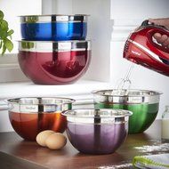 VonShef Premium 5 Piece Stainless Steel Multi Colored Mixing Bowl Set N2
