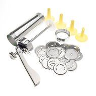 Cookie Press Kit, AmyTalk Stainless Steel Biscuit Press Set Includes 20 Discs &amp; 4 Icing Tips,Best Christmas Spritz... N4