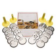 Cookie Press Kit, AmyTalk Stainless Steel Biscuit Press Set Includes 20 Discs &amp; 4 Icing Tips,Best Christmas Spritz... N5