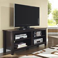 WE Furniture 58&quot; Wood TV Stand Storage Console, Espresso