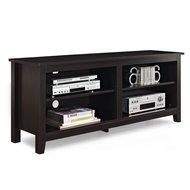 WE Furniture 58&quot; Wood TV Stand Storage Console, Espresso N2