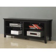WE Furniture 58" Wood TV Stand Storage Console, Espresso N8