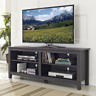 WE Furniture 58" Wood TV Stand Storage Console, Espresso N19