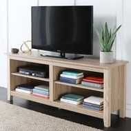 WE Furniture 58" Wood TV Stand Storage Console, Espresso N23