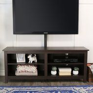 WE Furniture 58" Wood TV Stand Storage Console, Espresso N28
