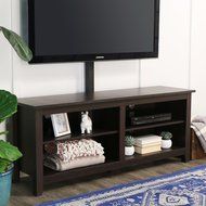 WE Furniture 58" Wood TV Stand Storage Console, Espresso N29