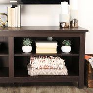 WE Furniture 58" Wood TV Stand Storage Console, Espresso N30