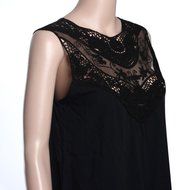 AIMTOPPY Women Summer Lace Vest Top Sleeveless Blouse Casual Tank Tops Shirt (L, Black) N6