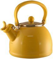 Calypso Basics 2-1/5 Quart Whistling Teakettle w/ Glass Lid, Turquoise N8
