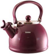 Calypso Basics 2-1/5 Quart Whistling Teakettle w/ Glass Lid, Turquoise N9