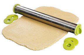 Goeet Stainless Steel Rolling Pin - Professional Baking - 3 Adjustable Discs / 3 Precise Thicknesses - French...