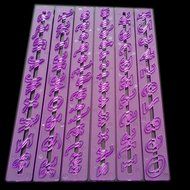 Delight eShop Frill Edge 6Pcs Alphabet Letters Mold Fondant Number Cake Cookie Craft Cutter N2