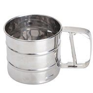 Vktech Mesh Flour Bolt Sifter Manual Sugar Icing Shaker Stainless Steel Cup Shape