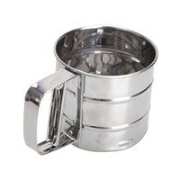 Vktech Mesh Flour Bolt Sifter Manual Sugar Icing Shaker Stainless Steel Cup Shape N4