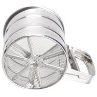 Vktech Mesh Flour Bolt Sifter Manual Sugar Icing Shaker Stainless Steel Cup Shape N6