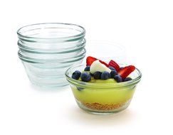 Anchor Hocking 80381L11 Set of 4 Custard Cups with 4 Lids, 6 ounces N3