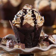 Hoffmaster 611104 Tulip Cup Cupcake Wrapper/Baking Cup, 2-1/4&quot; Diameter x 4&quot; Height, Large, Chocolate (10 Packs...