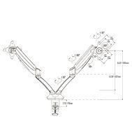 Loctek Heavy Duty Gas Spring Dual Arm Desk Mounts Fits 10"-27" Monitor (D5DH) N5