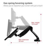 Loctek Heavy Duty Gas Spring Dual Arm Desk Mounts Fits 10"-27" Monitor (D5DH) N7