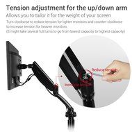 Loctek Heavy Duty Gas Spring Dual Arm Desk Mounts Fits 10"-27" Monitor (D5DH) N8