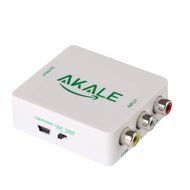 Akale RCA Composite CVBS AV to HDMI Video Audio Converter Adapter Mini Box Support 1080P for TV/PC/PS3/Blue-Ray... N9
