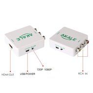 Akale RCA Composite CVBS AV to HDMI Video Audio Converter Adapter Mini Box Support 1080P for TV/PC/PS3/Blue-Ray... N11