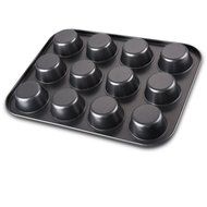Finether 12 Cup Nonstick Muffin and Cupcake Mold Pan Tart Quiche Pan, FDA Standard N6