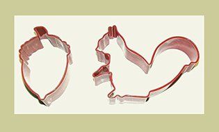 2 Piece Squirrel &amp; Acorn Autumn / Fall Cookie Cutter Set N2